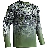 Rodeel Mens Loose-Fit Fishing T-Shirt Vented River Bluff Performance Long Sleeve Shirt UPF 50 Sleeve