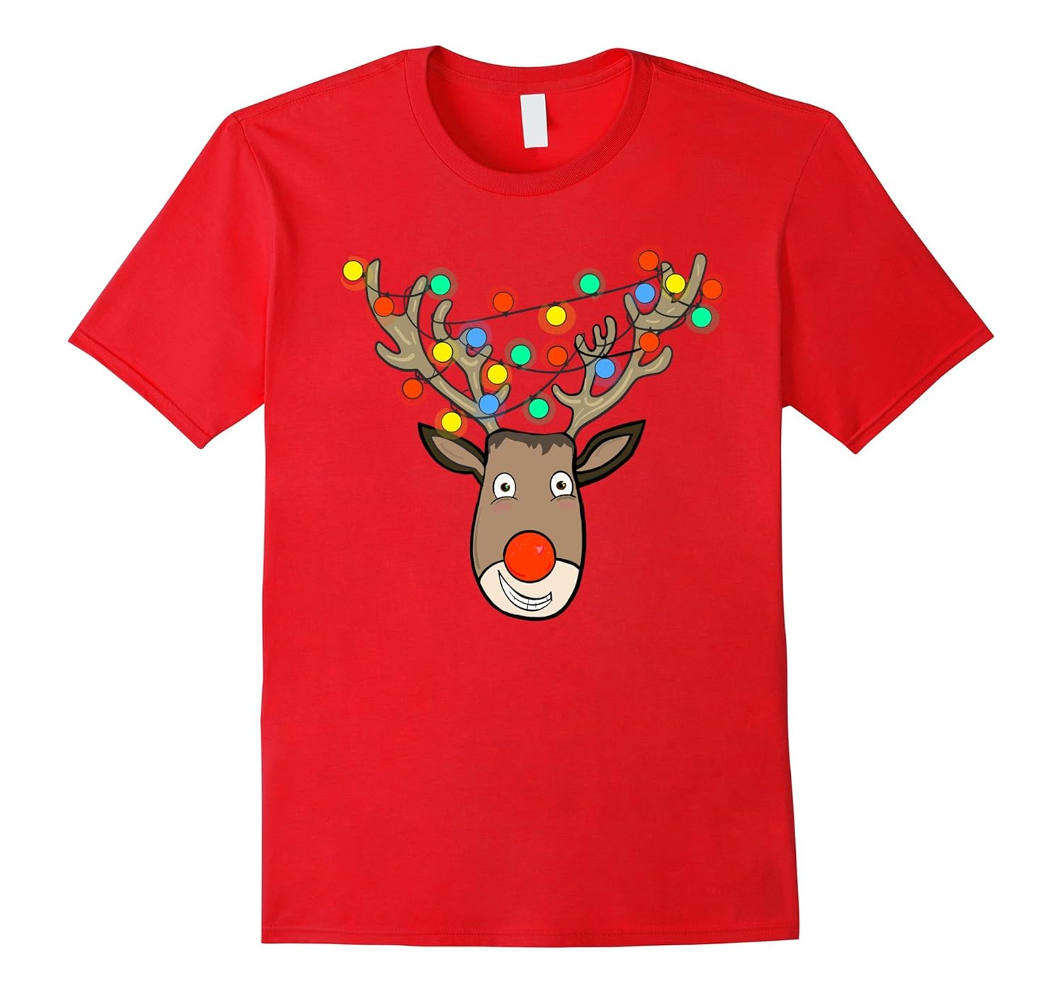 Cute Big Reindeer Face | Matching Family Christmas T-Shirts-ANZ