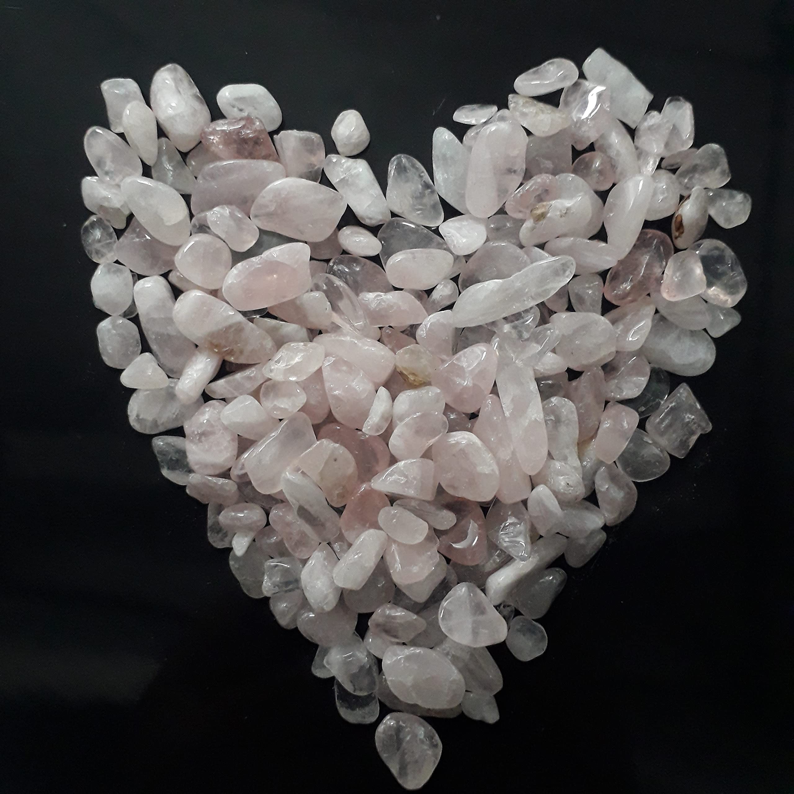 ZEN&TAO Natural Quartz Crystal Gemstone Semi-precious Stone Chips/Mini Tumblestones, Various Sizes and Weight, Decorative Stones (Rose Quartz, 7-9mm 200g)