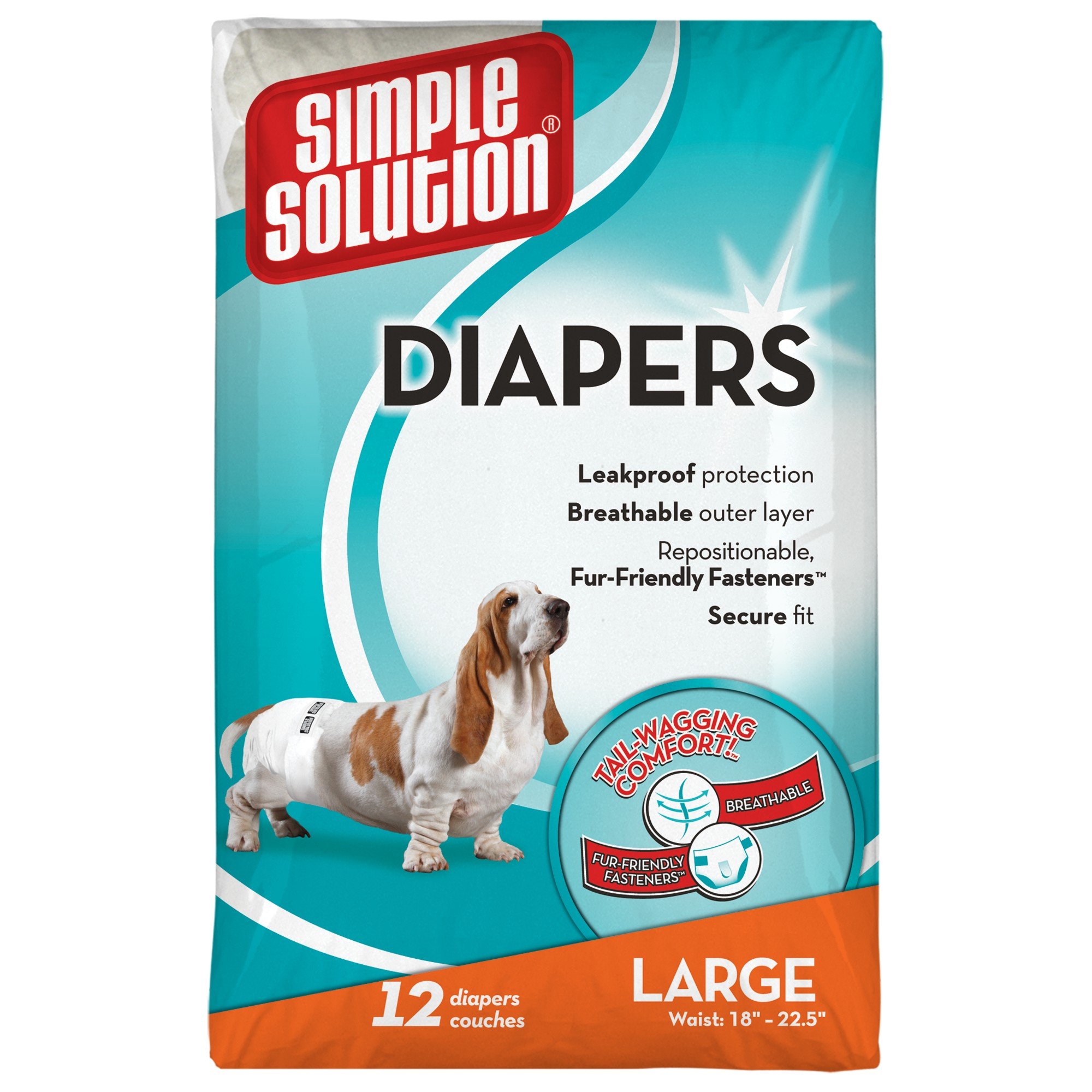 Disposable Diaper Dog Pet Large 12 Pack Leak Proof Waste Poop Fitting