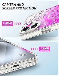 iMangoo for iPhone 16 Case Sparkly Pretty Cute