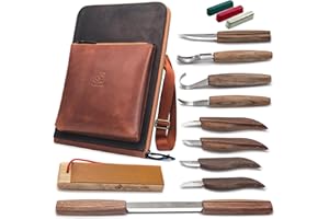 BeaverCraft Deluxe Wood Carving Kit S50X - Wood Carving Tools Wood Carving Set - Spoon Wood Carving Knives Tools Set - Whittl