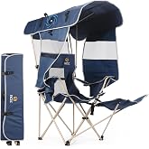 WGOS Camping Chair with Fan &amp; Canopy, Folding Chair with Footrest (1 Pack) | Cooling Camping Chair With Canopy, Fan, Footrest, Cup Holder, Cooler Bag, for Camping, Beach, Fishing, Sports, Picnic
