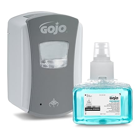 GOJO® LTX-7 Starter Kit Berührungsloser hygienischer Schaumseifenspender mit Sensor grau/weiß inkl. 1x GOJO Freshberry Schaum
