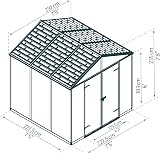 Palram Canopia Rubicon 8x8 Grey Polycarbonate Tool Shed 237x229x235cm Rust view 2