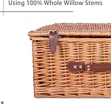 Wickerfield Large Honey Wicker Gift Basket with Lid & Handle - Picnic Hamper view 2