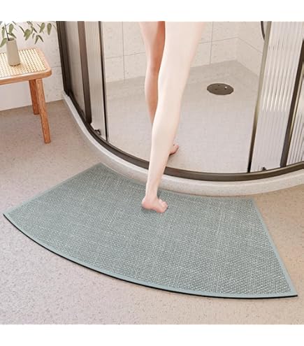 Seavish Luxury Grey Bath Rug, 2ft Shaggy Round Bathroo Rug ,Non Slip - View #6