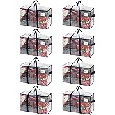 VENO 8 Pack Heavy Duty Moving Bags, Extra Large Storage Bags with Reinforced Handles & Strong Zippers, Foldable & Reusable Moving Box Alternative for Clothes & Dorm Storage