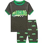 Toddler Boys Pajamas Short Sets Fire Truck Cotton 2 Piece Pjs Excavator Sleepwear Summer Clothes Kids Jammies Set Size 1-7T