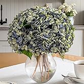 Bailikang 10PCS Fake Hydrangea Artificial Flowers Hydrangea Bouquet for Home Wedding Bridal Bouquet Office Party Table Centerpiece DIY Floral Decor (Autumn Blue)