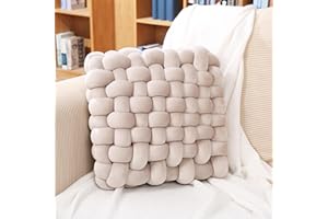 Awcvire Knot Throw Pillow Home Decoration Cushion, Home Office Sofa Room Decor Yard for Boys Girls, Multicolor Selection Square Decorative Plush Cushion (L-4.7"×15.7"×17.7", Persian Gray)