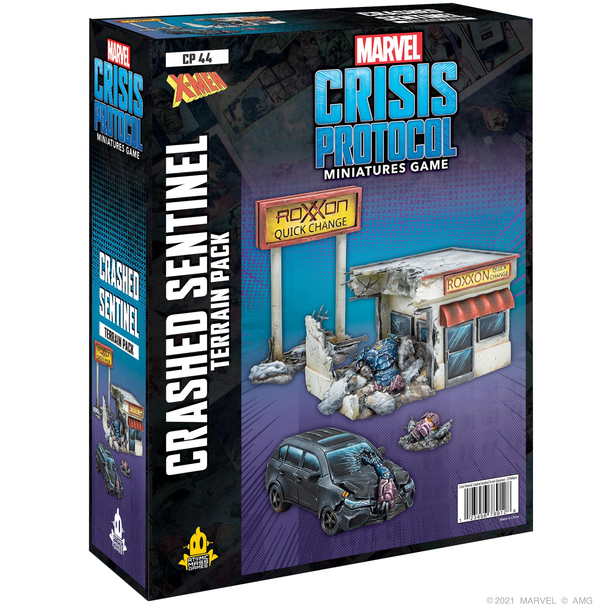 Atomic Mass Games | Crashed Sentinel Terrain Pack: Marvel Crisis Protocol | Miniatures Game | Ages 14+ | 2 Players | 45 Minutes Playing Time