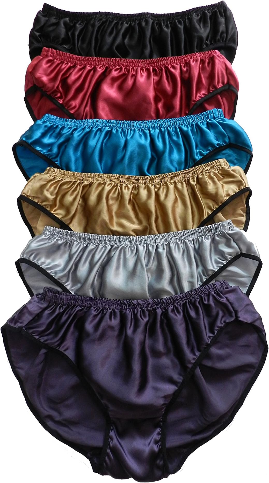Panasilk Men's 100% Silk Underwear Briefs Bikinis 6 Pairs in One Economic Pack