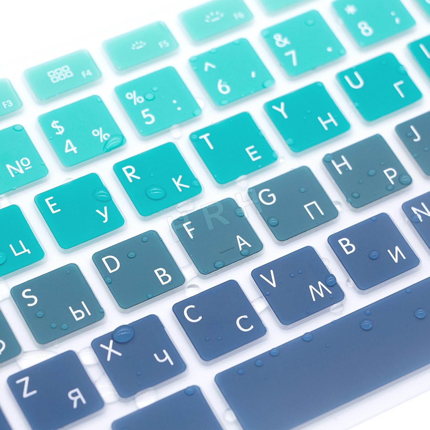 MMDW EU/UK Russian Language Keyboard Cover for Macbook Pro 13 Inch,15 Inch(with or without Retina Display,2015 or Older Version) for Macbook Old Air 13 Inch European/ISO Keyboard Silicone Skin - Image 3