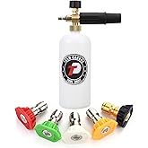 Tool Daily Foam Cannon with 1/4’’ Quick Connector, 1 Liter, 5 Pressure Washer Nozzle Tips