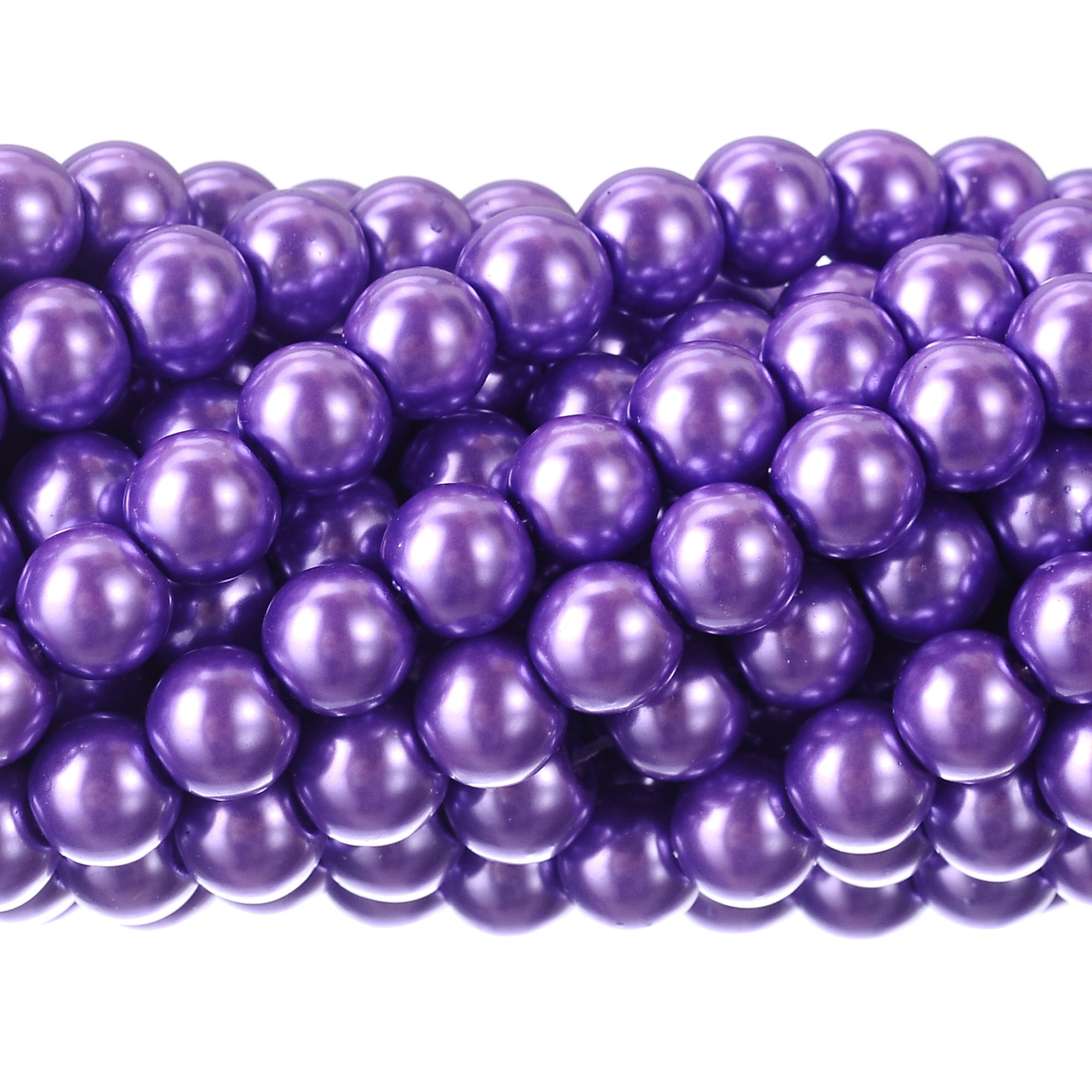 RUBYCA 200Pcs Czech Tiny Satin Luster Glass Pearl Round Beads DIY Jewelry Making 4mm Lavender Purple