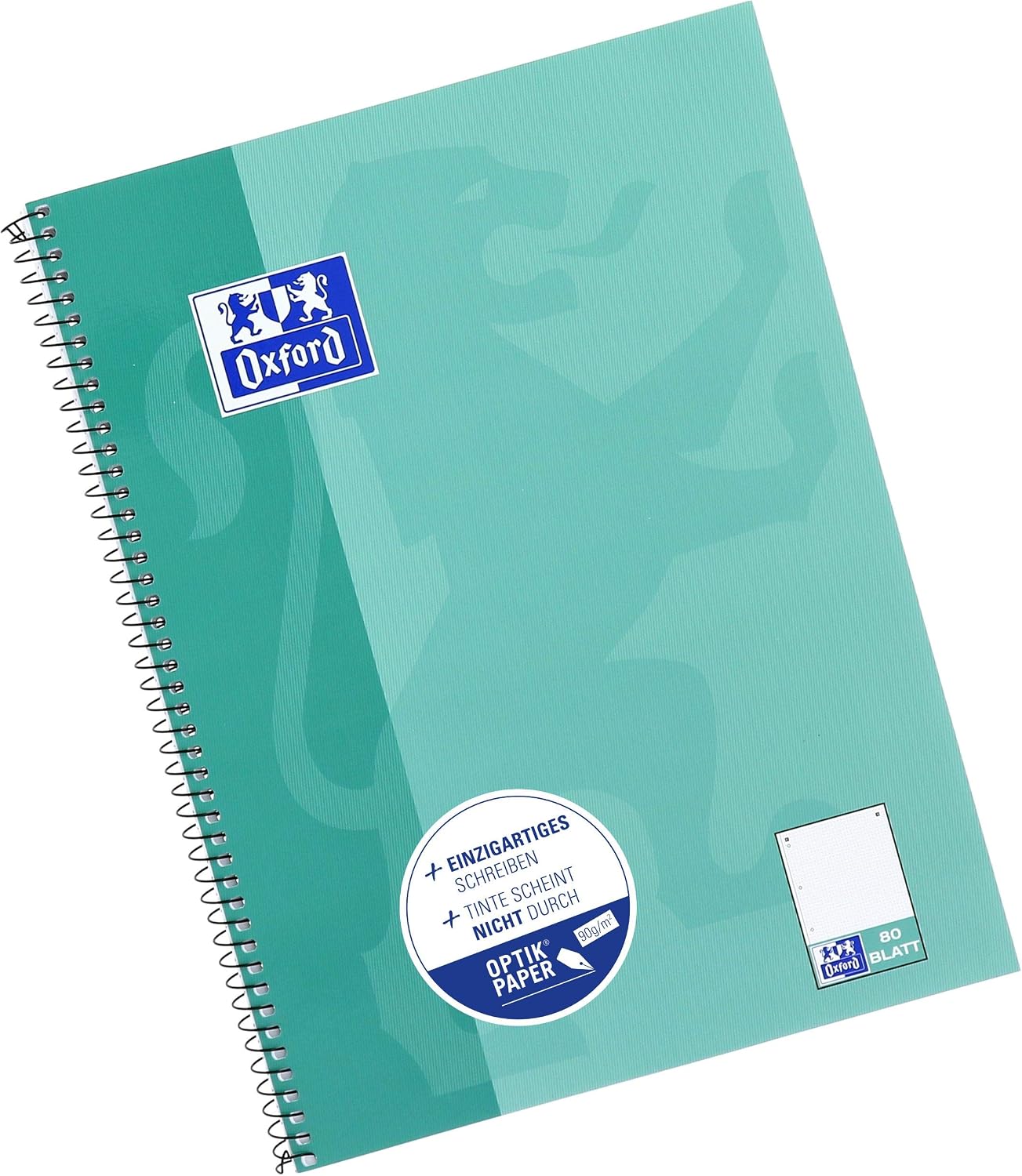 Oxford College Notepad School A4 Squared with Double Margin 80 Sheets Ruler Point Checked Pack of 10 Teal - Image 3