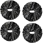 4Pcs Metallic Cheerleading Pom Poms, Creatiee 2 Pair Cheerleader Cheering Squad Pompoms for School Sports Dance Games Team Spirit Cheer