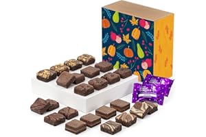 Fairytale Brownies Fall Magic Morsel 24 Individually Wrapped Gourmet Chocolate Food Gift Basket - 1.5 Inch x 1.5 Inch Bite-Size Brownies - 24 Pieces - Item CA424