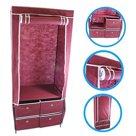 Clevr Portable Closet W Drawers Space Oraganizer Traveling