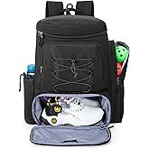 GOBUROS Pickleball Paddle Bag Backpack for 4 Rackets with Fence Hook, Pickleball Equipment Bag with Shoe Compartment for Men Women, Bag Only