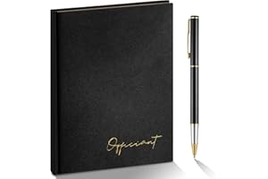 Engrowtic Black Wedding Officiant Book with Black Ink Pen 5.25 x 8.25 Inch Hardcover Journal Notebook with 192 Pages Officiant Gift Pastor Gift for Wedding Ceremony Sermon Minister (Classic)