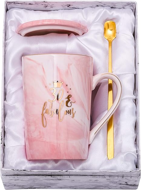 Amazon Com Shinnywis 30 And Fabulous Mug 30th Birthday Gifts For Women 30th Anniversary Gift Idea For Women Her Wife Mom Grandma Sister Bff Friend 14oz Birthday Mug Kitchen Dining