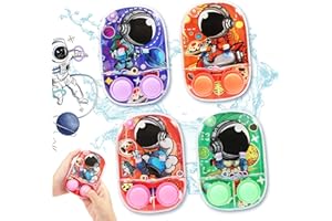 SevenQ Water Games for Kids Handheld, 4 Pack Space Toys Water Ring Toss Handheld Games Water Toys, Car Game for Kids and Family Stress Relief, Retro Toys Mini Toys for Party Favor Gifts Travel Games