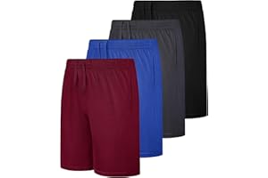 JORHIG Boys Athletic Basketball Shorts with Pockets Kids Youth Active Performance Gym Boys Shorts Quick Dry