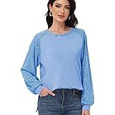 Anna-Kaci Women's Casual Long Sleeve Sequin Blouse Shirts Loose Glitter Sparkly Top Party