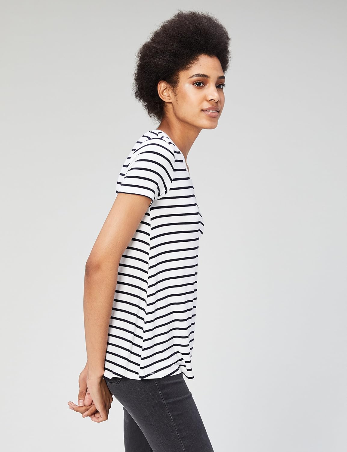  Brand - Daily Ritual Women's Jersey Short-Sleeve Scoop Neck Swing T-Shirt: Clothing