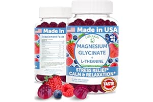 Lunakai USA Made Magnesium Glycinate Gummies 426mg with L-Theanine – Calm, Sleep, Stress Relief for Adults & Kids, Non-GMO, Vegan, 60ct