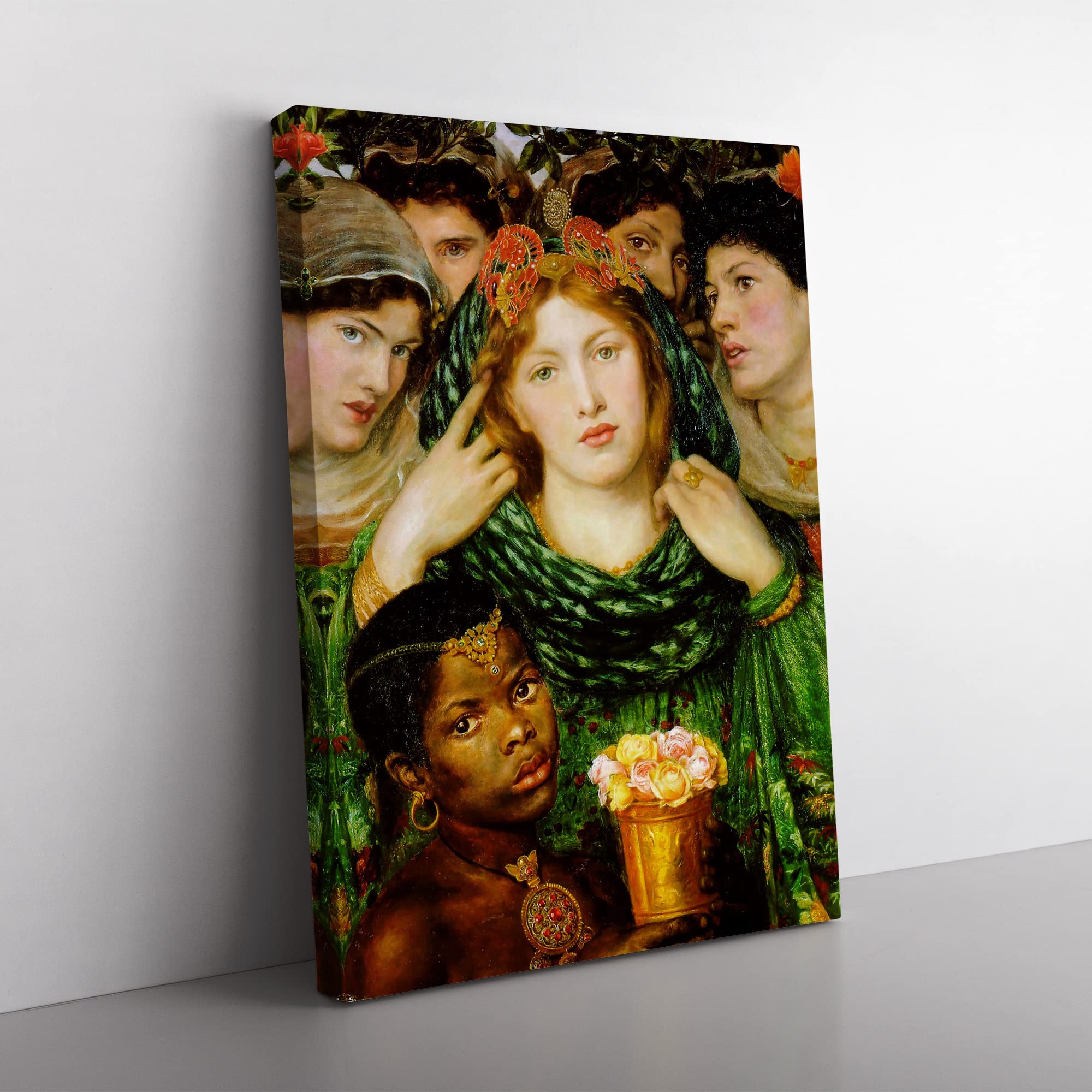 The Beloved By Dante Gabriel Rossetti Classic Painting Canvas Wall Art Print Ready to Hang, Framed Picture for Living Room Bedroom Home Office Décor, 50x35 cm (20x14 Inch)