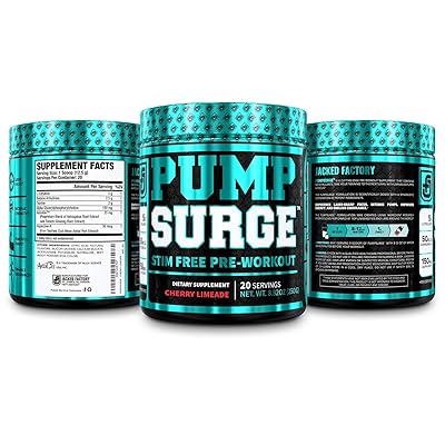 Buy Pumpsurge Caffeine Free Pump Nootropic Pre Workout Supplement Non Stimulant Preworkout Powder Nitric Oxide Booster 20 Servings Cherry Limeade Online In Uganda B075ybvd5q