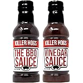Killer Hogs The BBQ Sauce and Vinegar Sauce, 2 Bottles, 32 oz | Championship Grill and Barbecue Condiments Pack for Beef, Steak, Burgers, Pork, and Chicken, Convenient Bottle