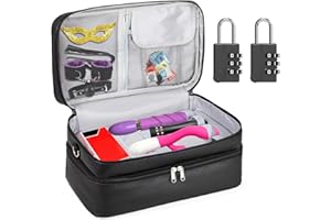 Lockable Sex Toy Storage Bag Lockable Sex Toy Box Adult Toy Gaming Storage Organizer Case – 2-Layer Discreet Toy Bag with Dua