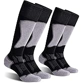 CS CELERSPORT Women's Merino Wool Ski Socks, 2/3 Pack Thermal Warm Winter Thick Knee High Snowboarding Skiing Socks