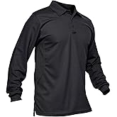 MAGCOMSEN Men's Polo Shirts 3 Button Quick Dry Performance Long Sleeve Tactical Shirts Pique Jersey Golf Shirt