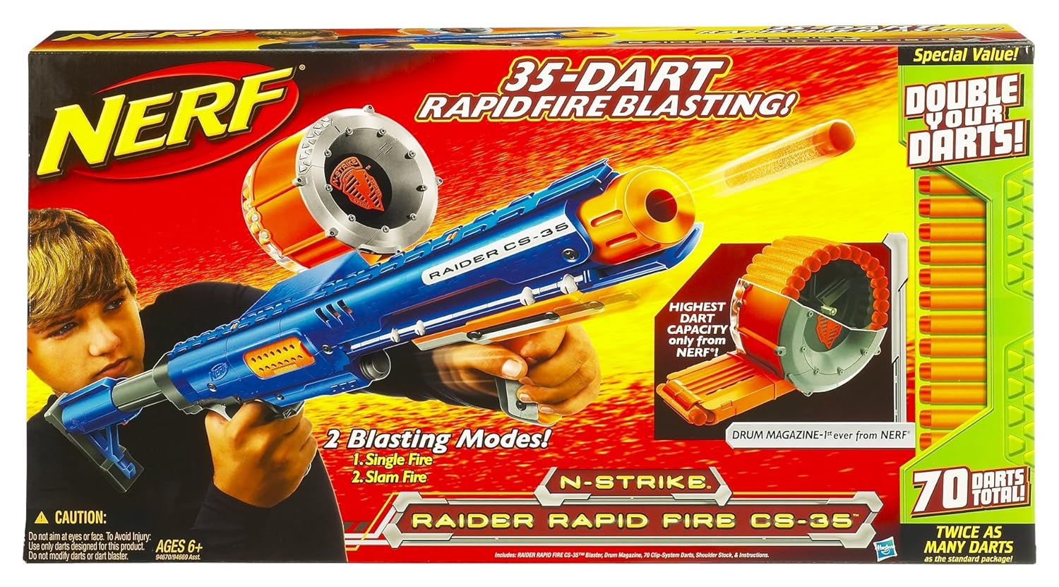 Amazon.com: Nerf Raider CS-35 Dart Blaster - Value Pack with Bonus Darts  (70 Darts): Toys & Games