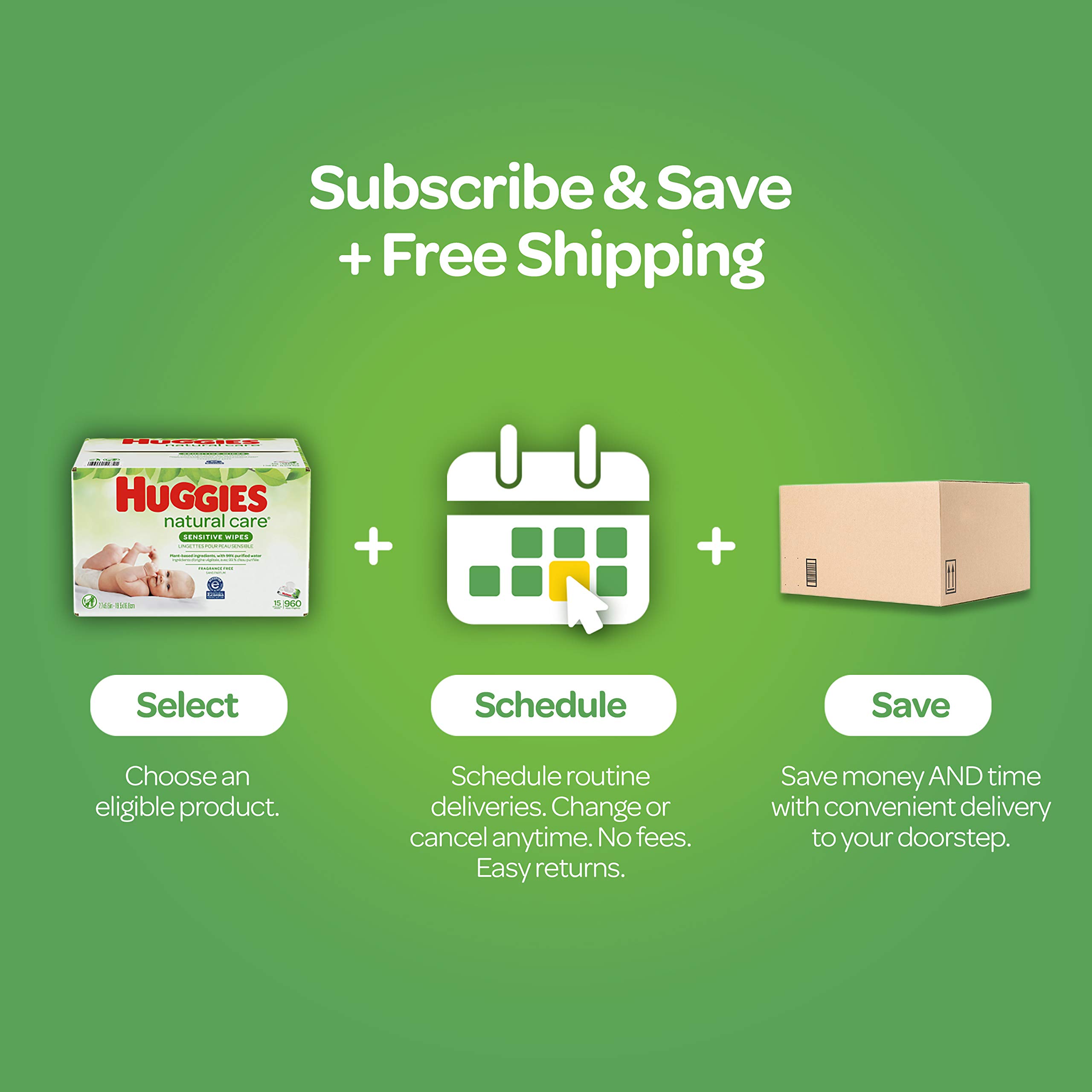 Huggiesnatural Care Unscented Baby Wipes Sensitive Water Based