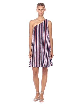 one shoulder trapeze dress