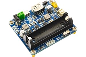 Waveshare Solar Power Management Module for 6V~24V Solar Panel Supports Solar Panel/USB Connection Battery Charging Onboard MPPT Set Switch