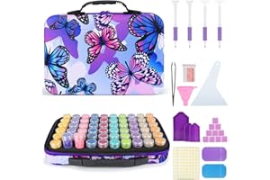 POLRAI Diamond Painting Storage Containers 60 Slot Diamond Storage Case Diamond Painting Accessories, Diamond Art Accessories and Tools for DIY 5D Diamond Art Craft Jewelry Bead Rhinestones Organizer