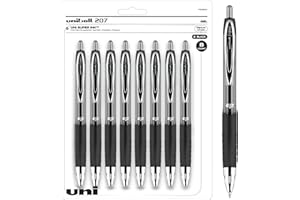 UNI-BALL Uniball Signo 207 Gel Pen 8 Pack, 0.7mm Black Pens, Gel Ink Pens | Office Supplies Sold by Uniball are Pens, Ballpoint Pen, Colored Pens, Gel Pens, Fine Point, Smooth Writing Pens