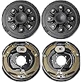 VEVOR Trailer Hub Drum Kits 8 on 6.5" B.C. with 12" x 2" Electric Brakes, Self-Adjusting Trailer Brake Assembly for 7000 lbs Axle, 5-Hole Mounting, Backing Plates for Brake System Part Replacement