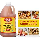 Bragg Organic Apple Cider Vinegar 64 oz + Cookbook Bundle - USDA Organic | All-natural ingredients, no artificial additives, comes with a recipe booklet, great for daily wellness routines