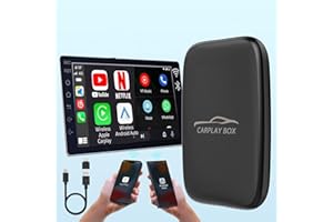 MTAKYI 2 in 1 Wireless CarPlay Adapter & Android Auto Wireless Adapter, Plug & Plug Wireless CarPlay Adapter for iPhone Convert Wired to Wireless CarPlay Dongle Built in Netflix YouTube TF for Cars from 2015