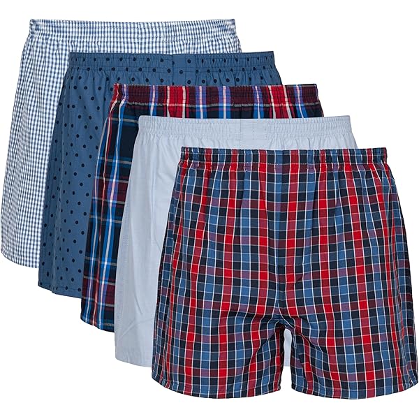 ToBeInStyle Men's Pack of 3 or 6 Classic Fit Tartan Plaid Boxers w
