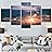 SIGNWIN 5 Panel Canvas Wall Art Cityscape Sunset for Home Decorations Ready to Hang - 60"x32"