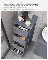 VASAGLE BBC50WT Bathroom Storage Cabinet 3 Drawers Matte White 30x32x81 cm view 3